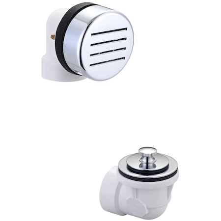 Olympia Overflow and Waste Drain Half Kit in Chrome D-820H-PVC